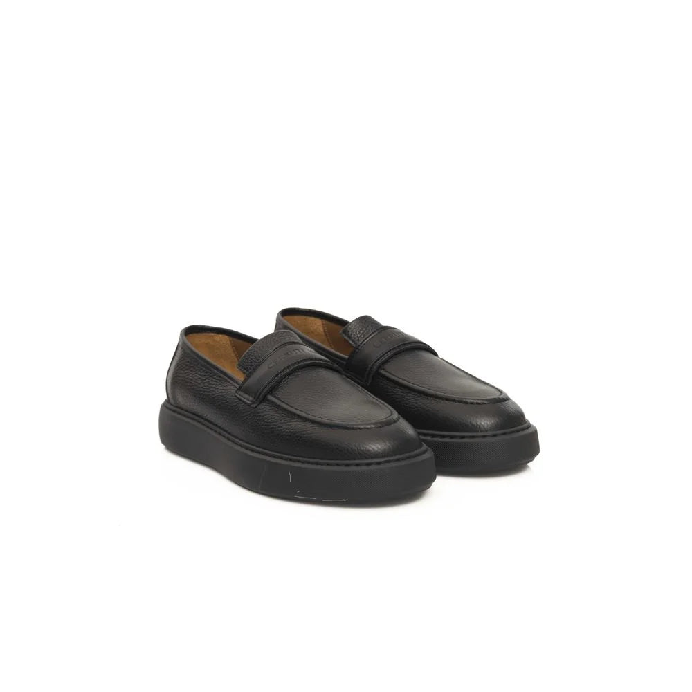 Cerruti 1881 Black Leather Men’s Loafer - Flats