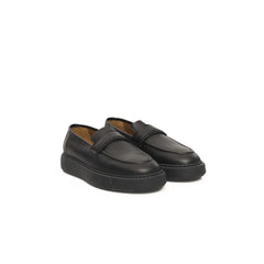 Cerruti 1881 Black Leather Men’s Loafer - Flats