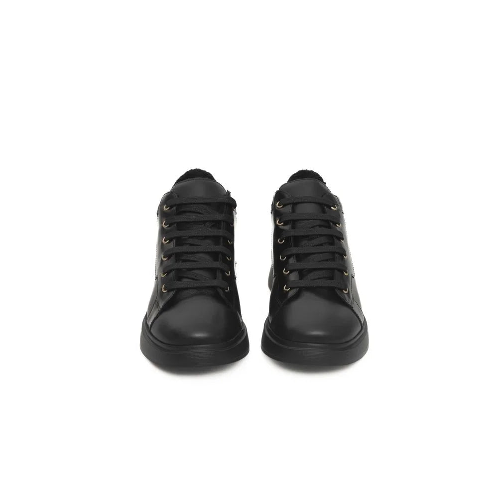 Cerruti 1881 Black Leather Women Sneaker - Sneakers
