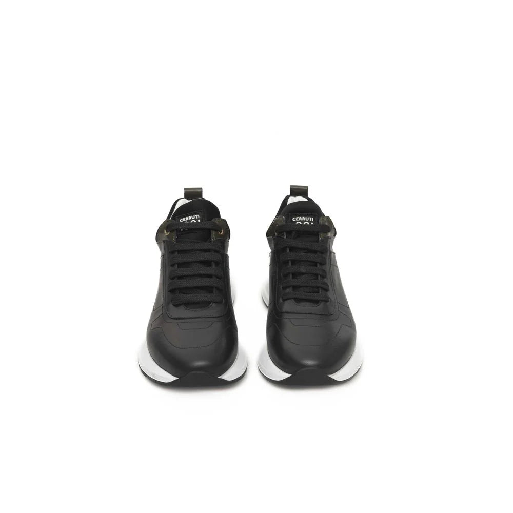 Cerruti 1881 Black Leather Women Sneaker - Sneakers