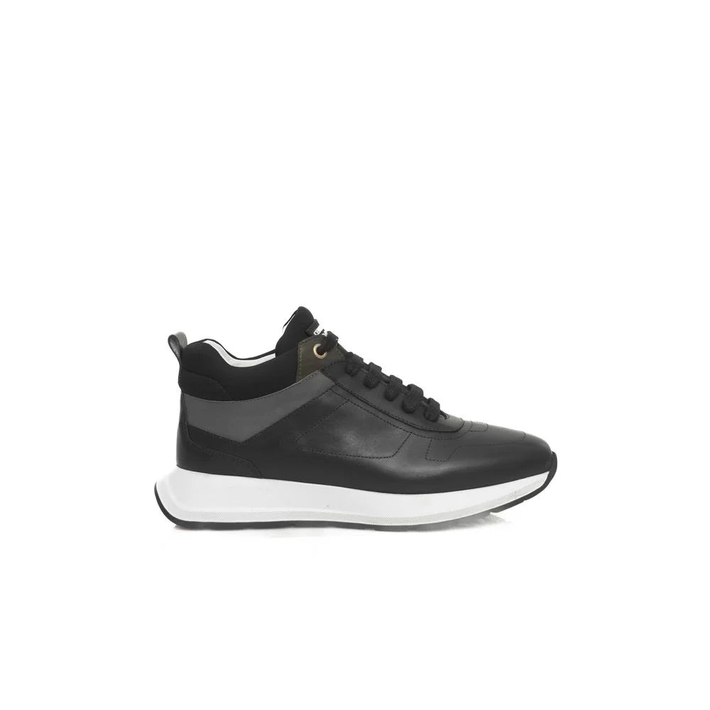 Cerruti 1881 Black Leather Women Sneaker - Sneakers