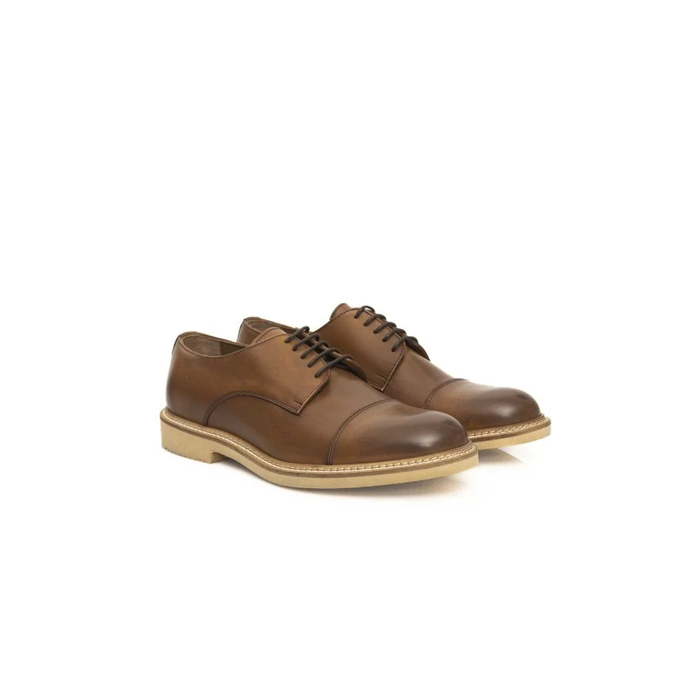 Cerruti 1881 Brown Calfskin Men Derby Shoe - EU42/US9 - Shoes