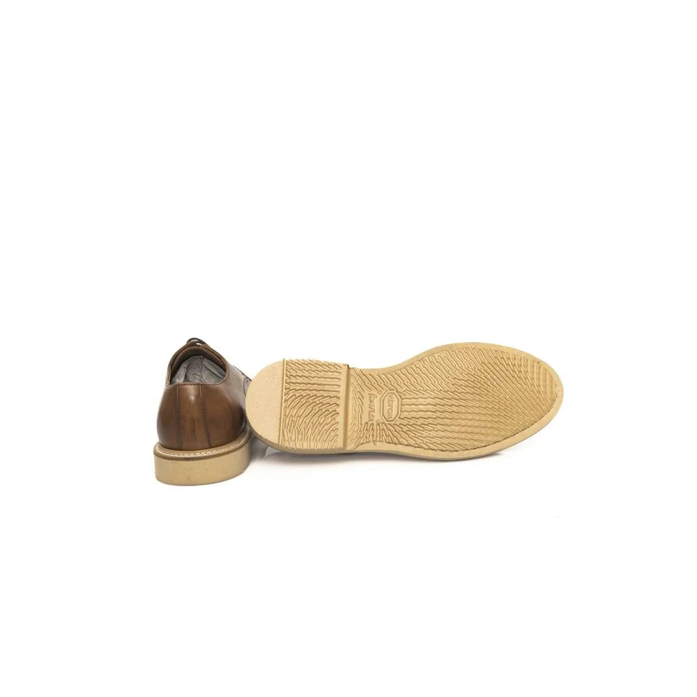 Cerruti 1881 Brown Calfskin Men Derby Shoe - EU42/US9 - Shoes