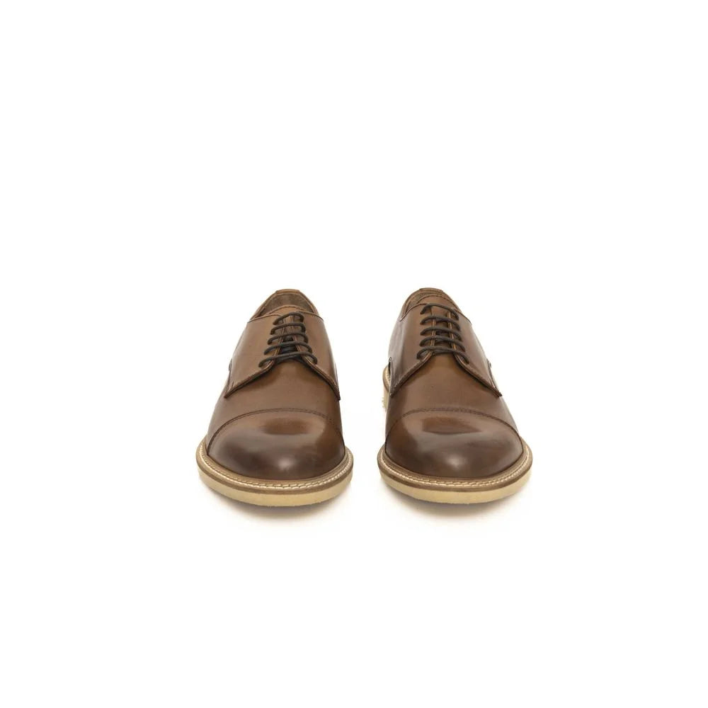 Cerruti 1881 Brown Calfskin Men Derby Shoe - EU42/US9 - Shoes