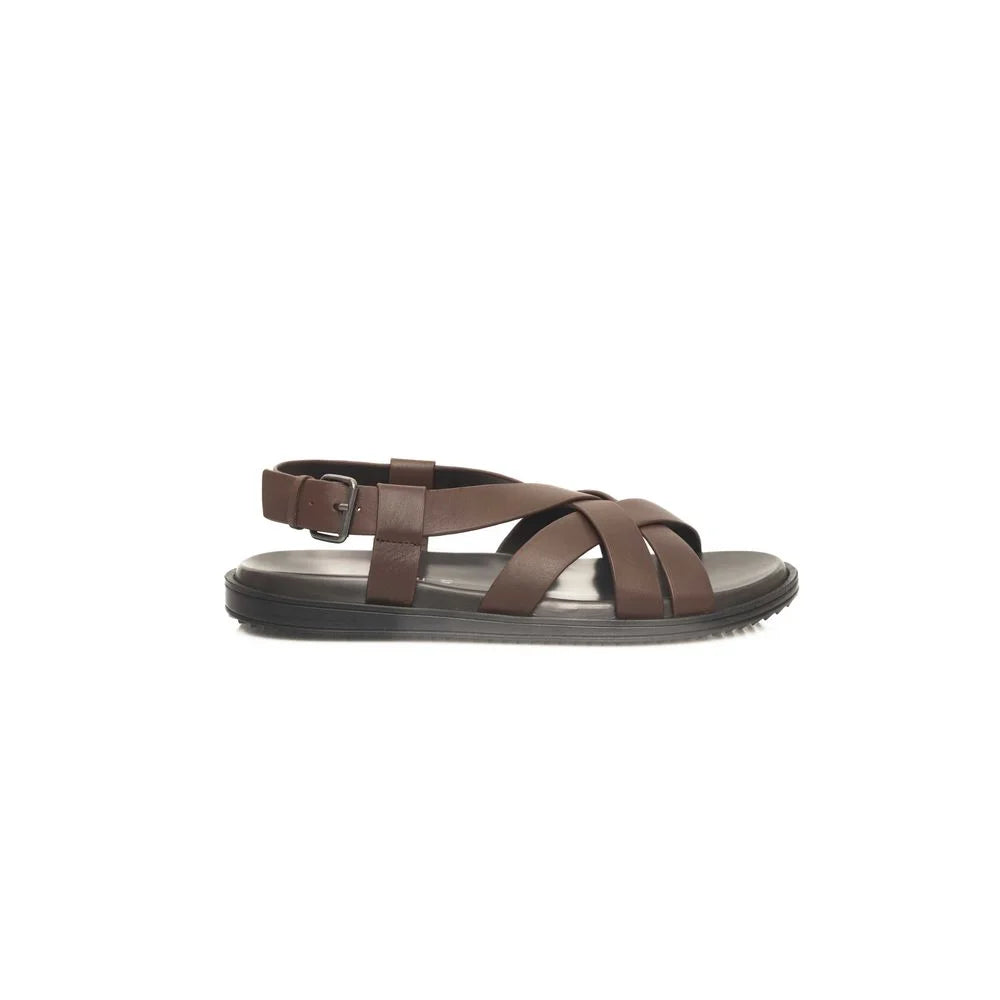 Cerruti 1881 Brown Leather Men Sandal - Sandals