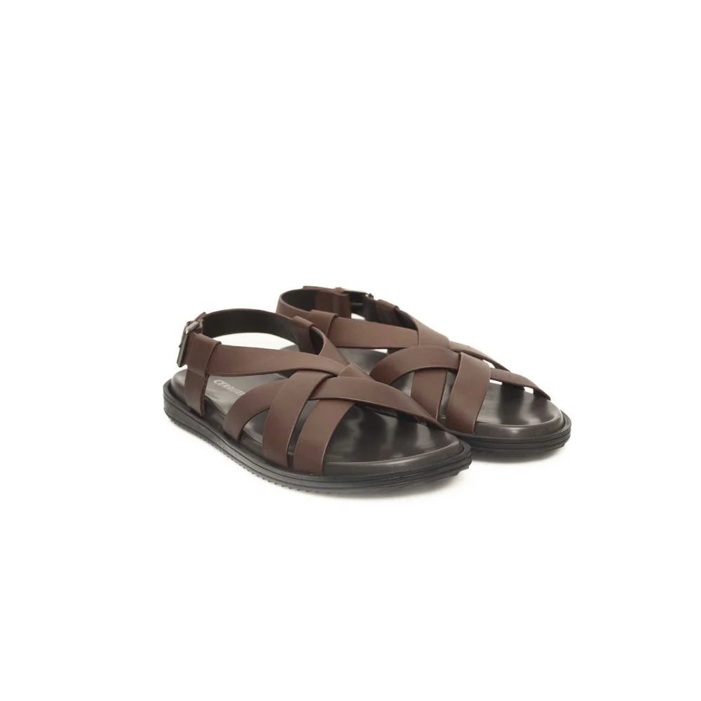 Cerruti 1881 Brown Leather Men Sandal - Sandals