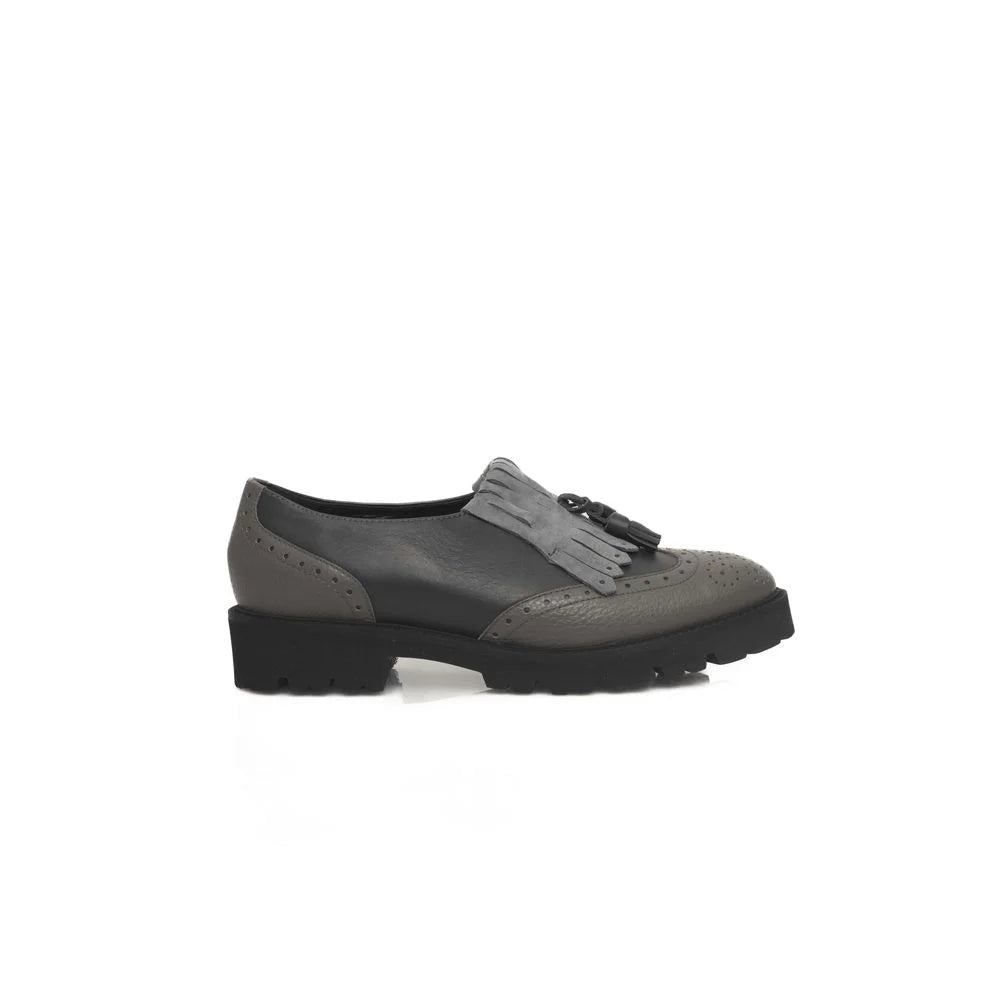 Cerruti 1881 Gray Cowhide Women Loafer - EU38/US8 - Flats