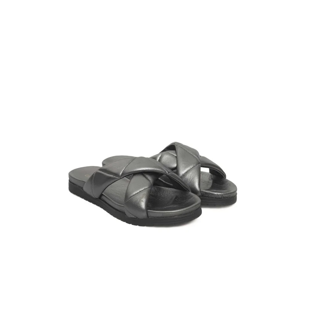 Cerruti 1881 Gray Lambskin Women Sandal - Sandals