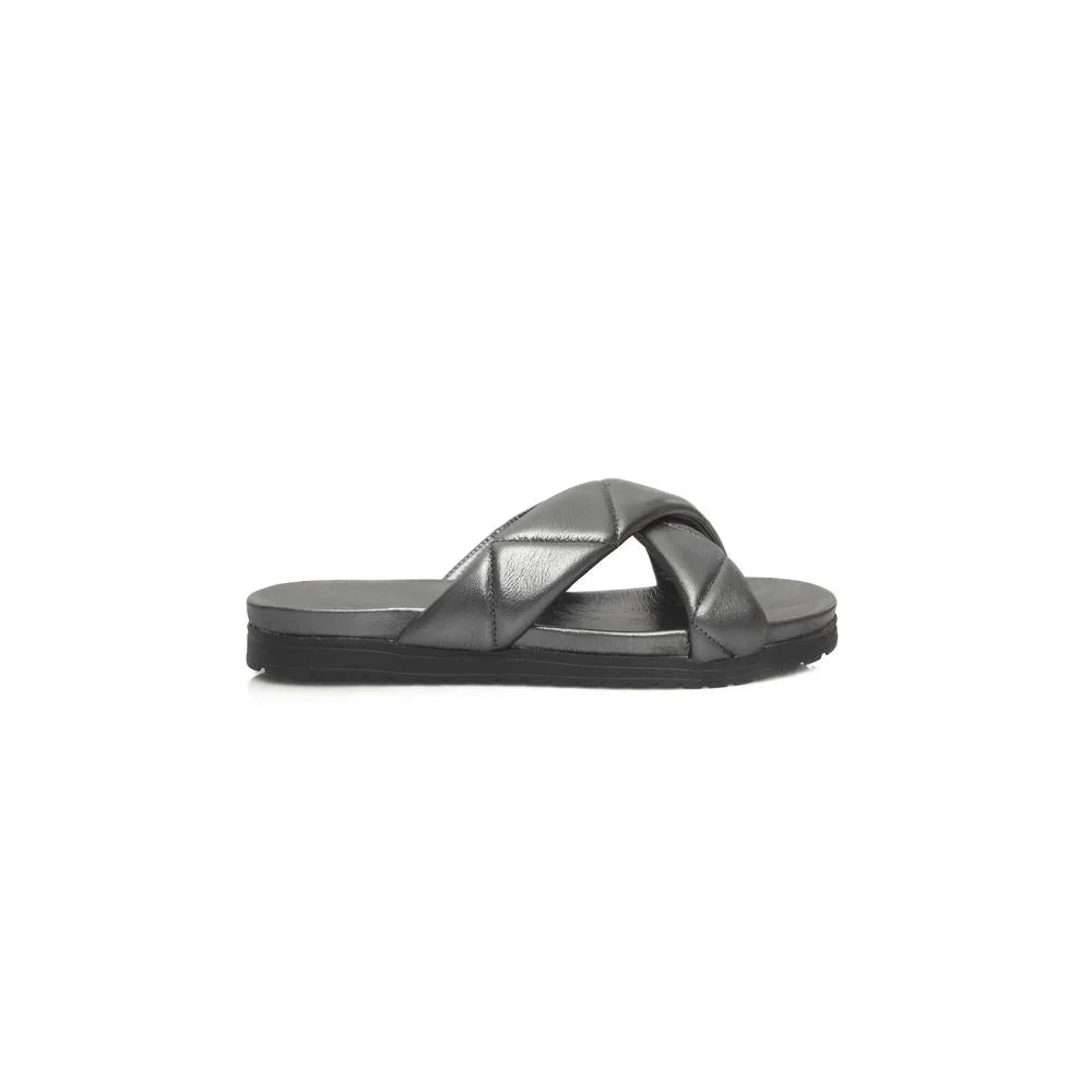 Cerruti 1881 Gray Lambskin Women Sandal - Sandals