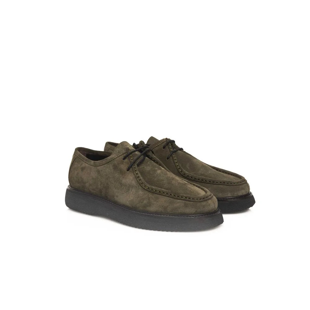 Cerruti 1881 Green Calfskin Men Derby Shoe - EU42/US9 - Shoes