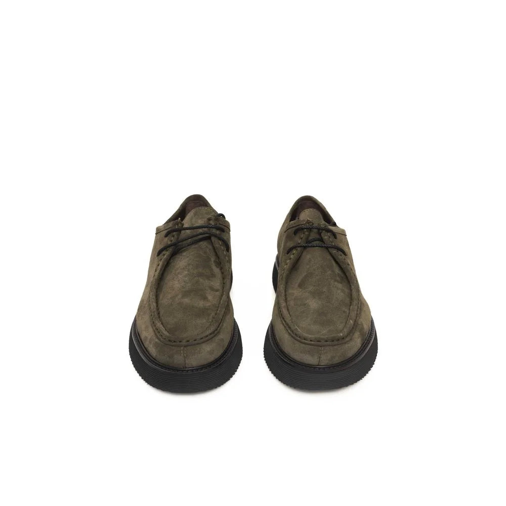 Cerruti 1881 Green Calfskin Men Derby Shoe - EU42/US9 - Shoes