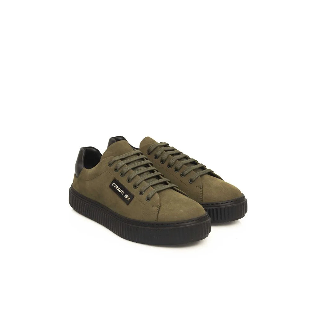 Cerruti 1881 Green Cowhide Men Sneaker - Sneakers