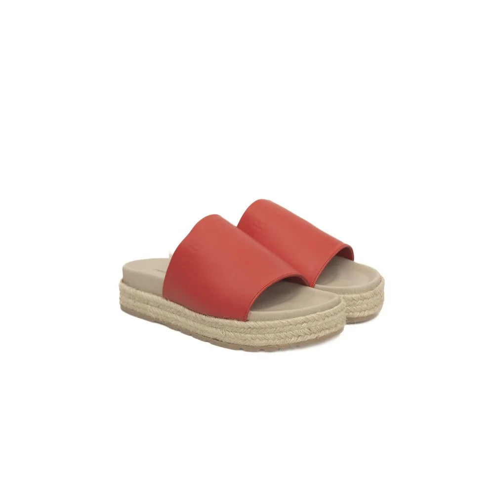 Cerruti 1881 Red Calfskin Women Sandal - EU38/US8 - Sandals
