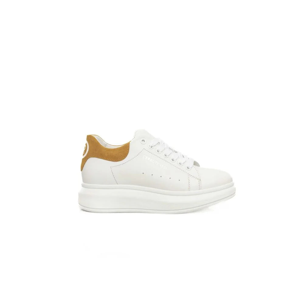 Cerruti 1881 White Cowhide Women Platform Sneaker - Sneakers