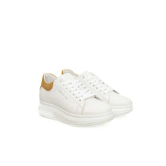 Cerruti 1881 White Cowhide Women Platform Sneaker - Sneakers