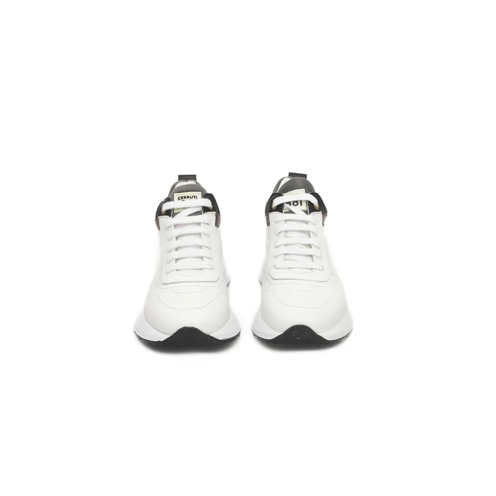 Cerruti 1881 White Leather Women Sneaker - EU38/US7.5 - Sneakers