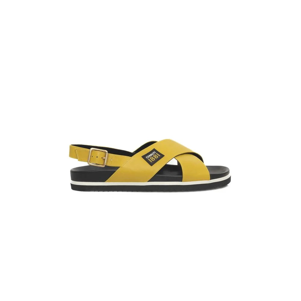 Cerruti 1881 Yellow Calfskin Women Sandal - EU38/US8 - Sandals