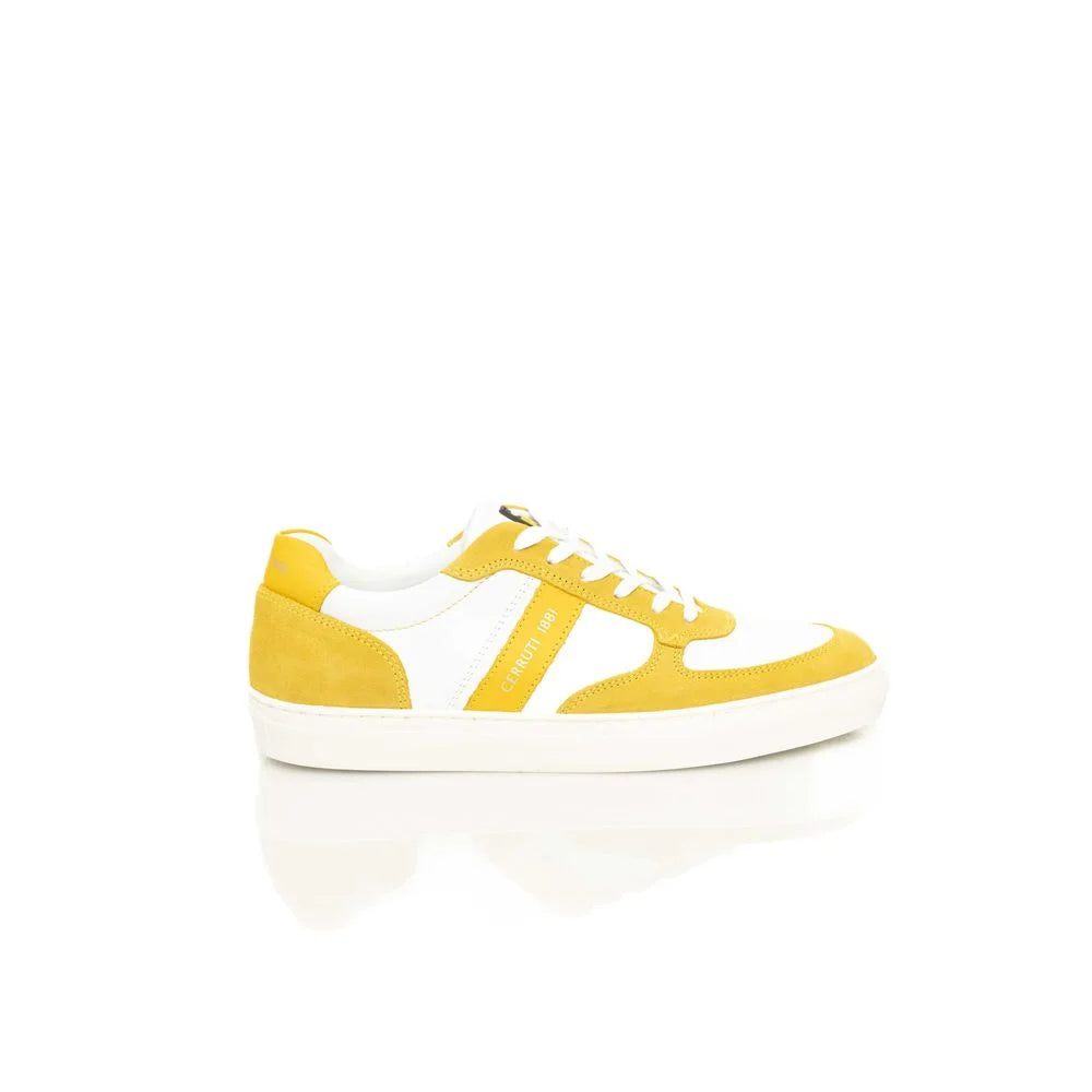 Cerruti 1881 Yellow Cowhide Men Sneaker - EU43/US10