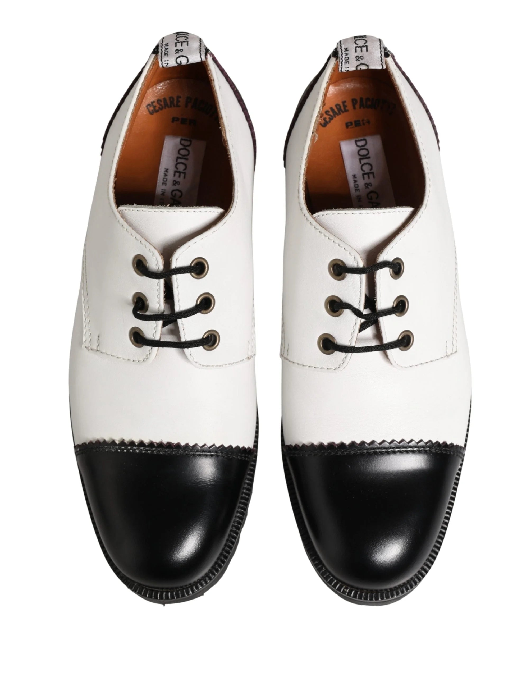 Chaussures Derby Cesare Paciotti en Cuir Noir et Blanc - EU37/US6.5