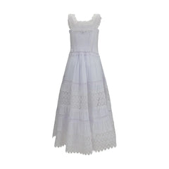 Charo Ruiz White Cotton Casual Dress - M
