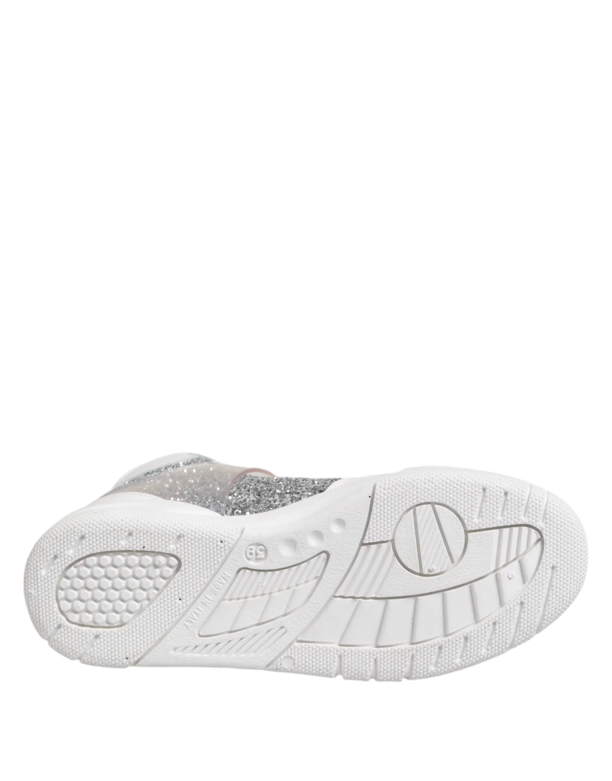 Chiara Ferragni White Silver High Top Women Sneakers Shoes - EU39/US8.5 - Sneakers