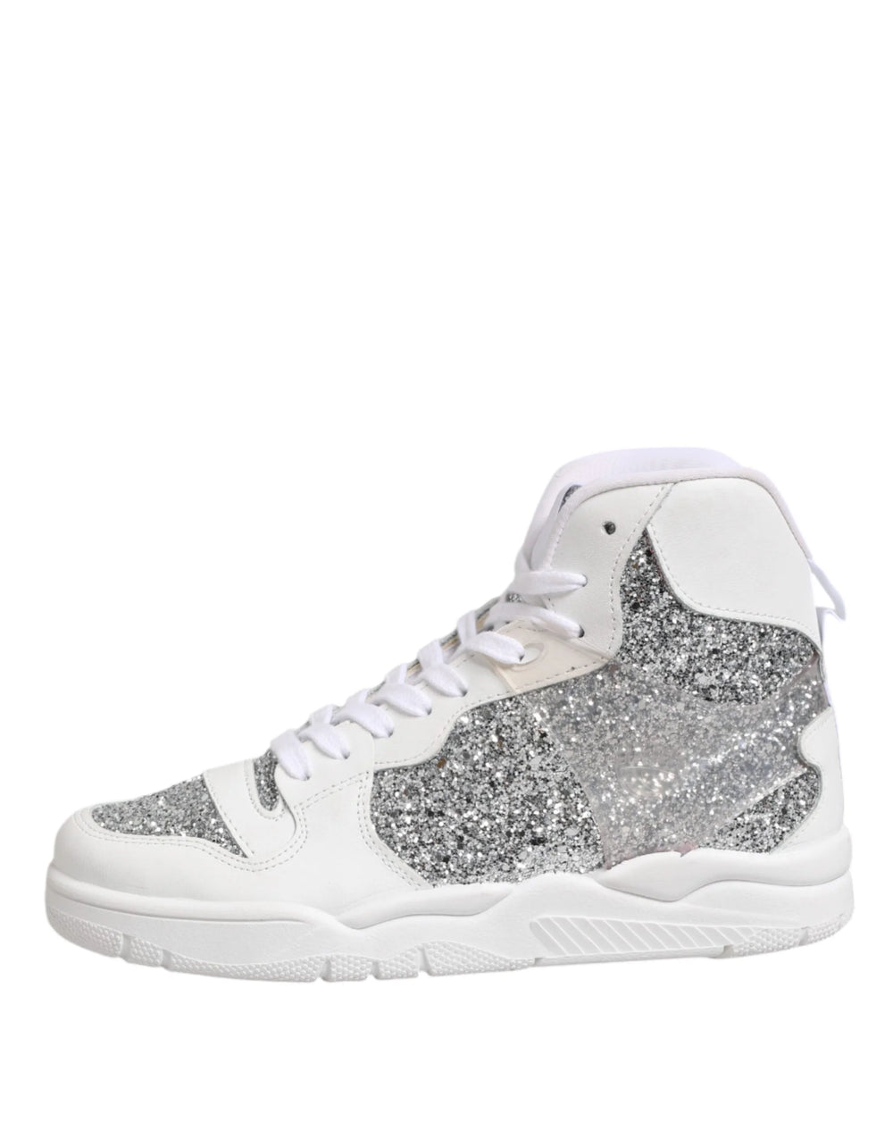 Chiara Ferragni White Silver High Top Women Sneakers Shoes - EU39/US8.5 - Sneakers