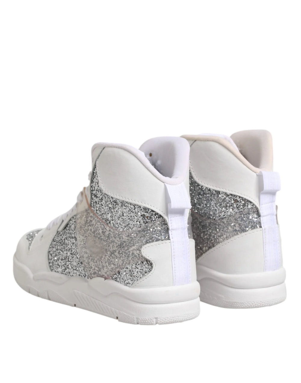 Chiara Ferragni White Silver High Top Women Sneakers Shoes - EU39/US8.5 - Sneakers
