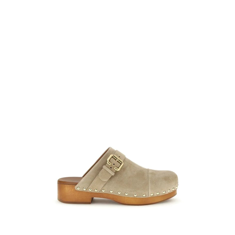 Chloé Beige Kalveskinn Bos Taurus Tøfler