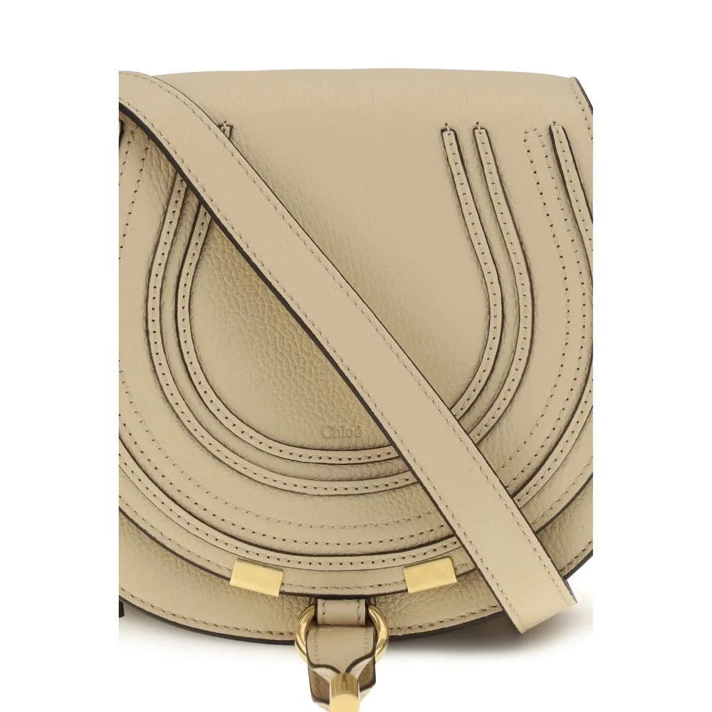 Bolso de hombro de cuero de ternera beige Chloé Bos Taurus
