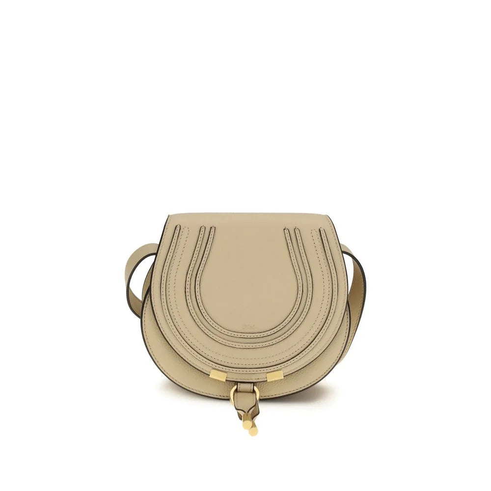 Bolso de hombro de cuero de ternera beige Chloé Bos Taurus