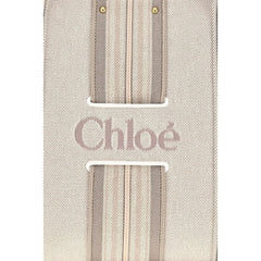 Geantă de umăr din bumbac bej Chloé