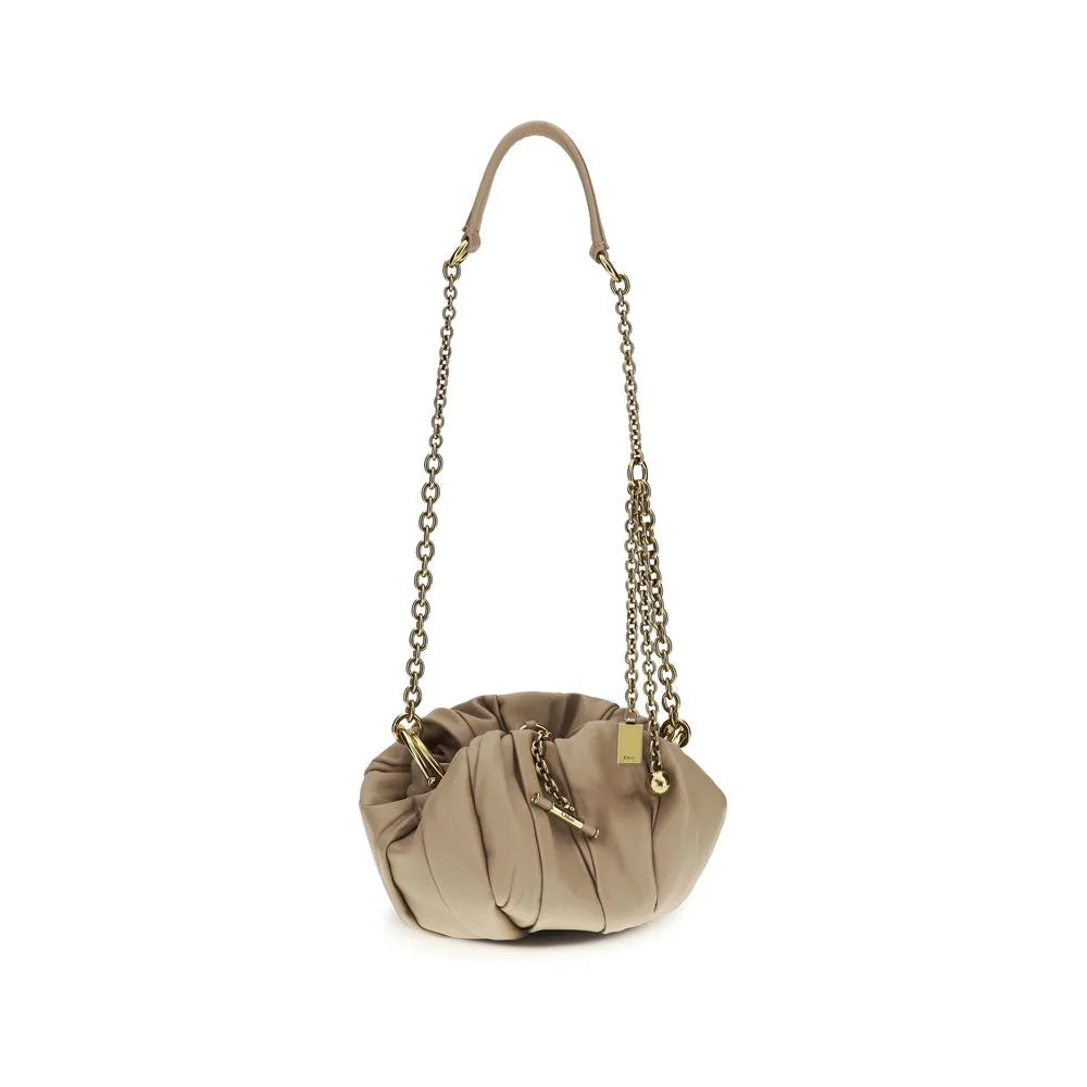 Sac bandoulière Chloé beige en cuir d'agneau Ovis Aries Aries