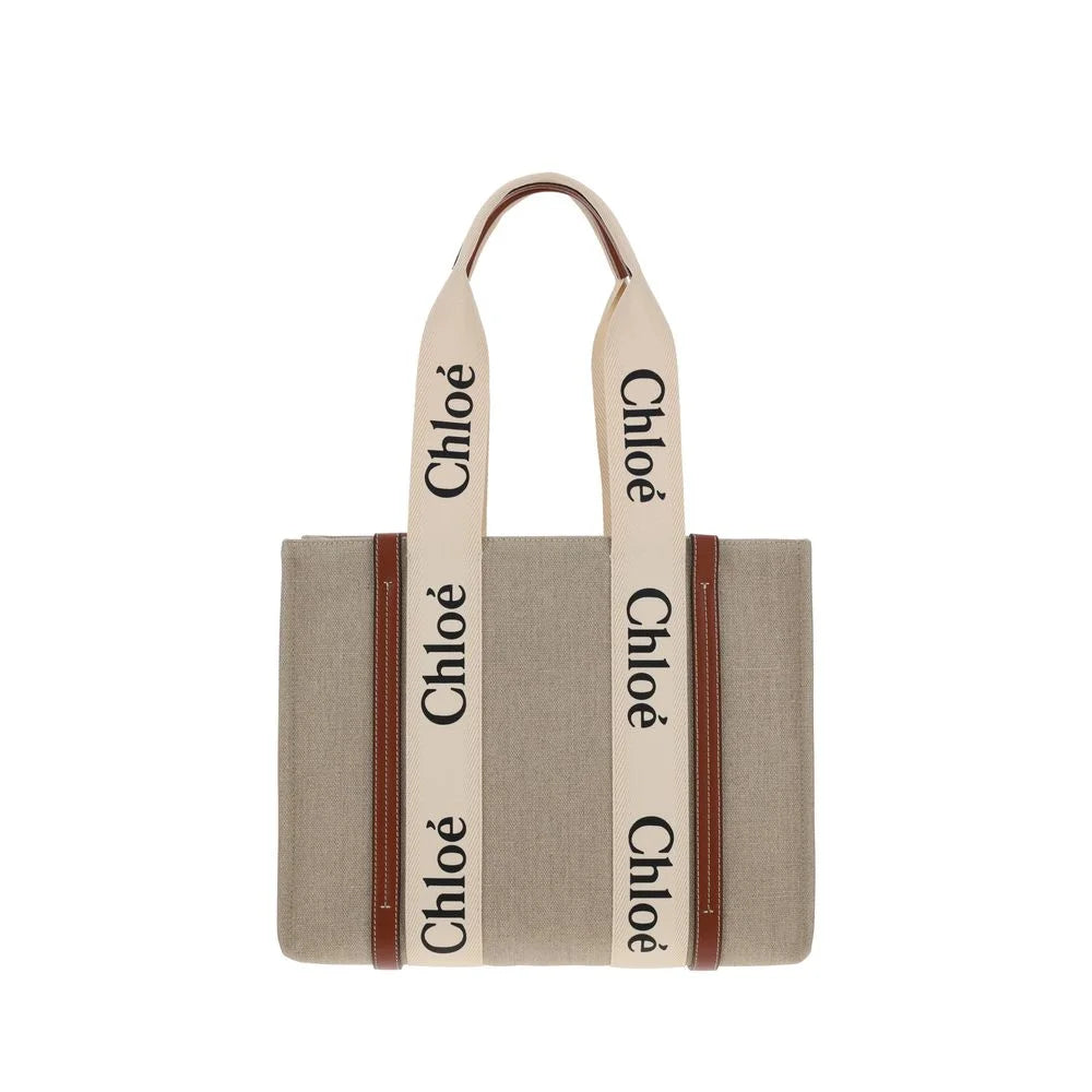Chloé Beige Linen Handbag