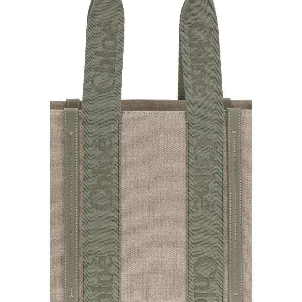 Chloé Beige Linen Shoulder Bag