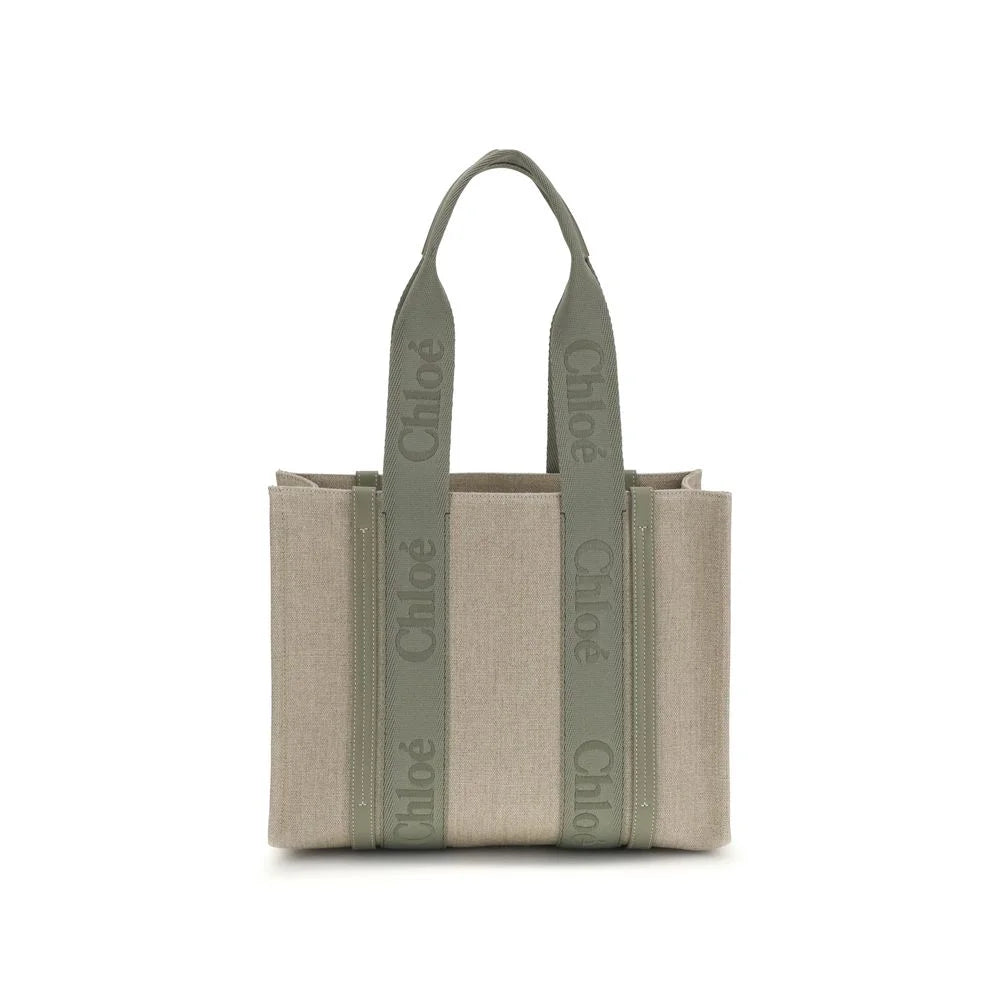 Chloé Beige Linen Shoulder Bag