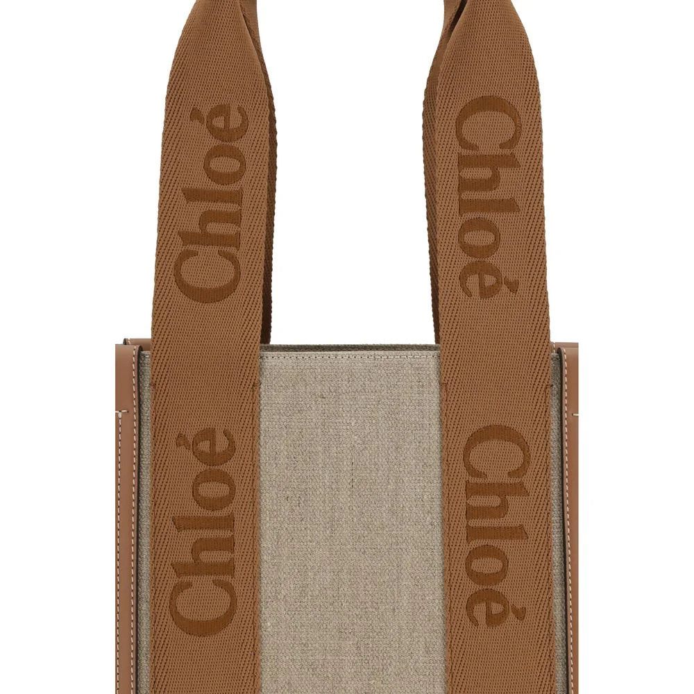 Chloé Beige Linen Shoulder Bag