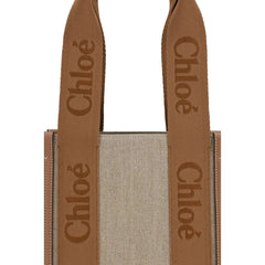 Chloé Beige Linen Shoulder Bag