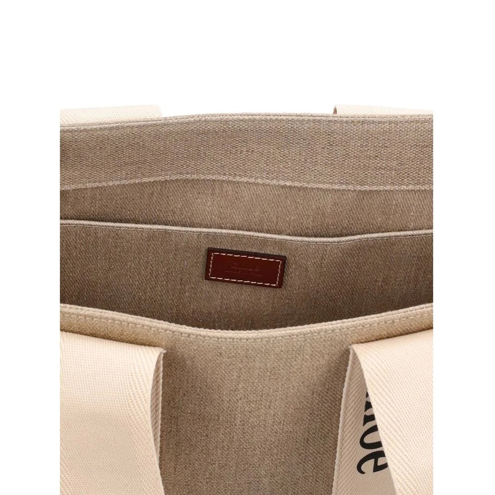 Chloé Beige Linen Tote Bag