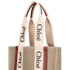 Chloé Beige Linen Tote Bag