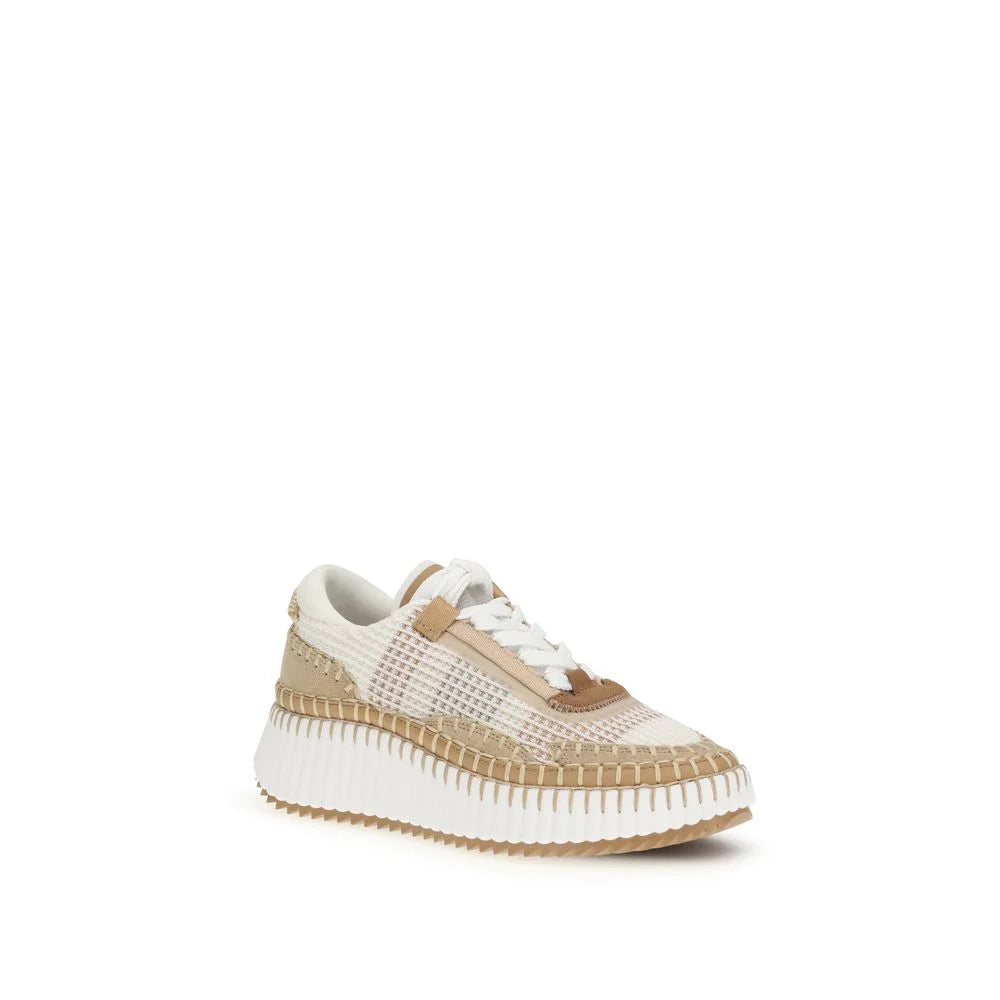 Chloé Beige Nylon Athletic Sneakers