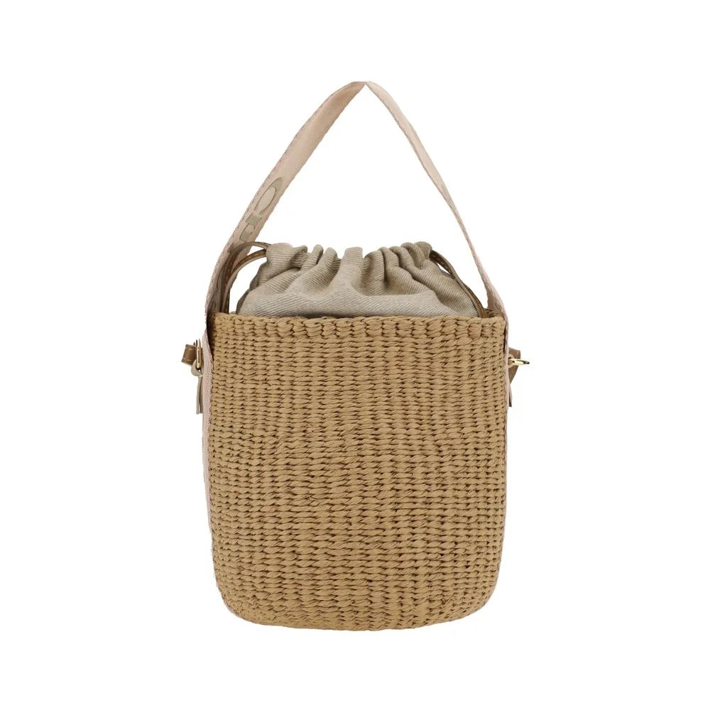 Chloé Beige Raffia Shoulder Bag