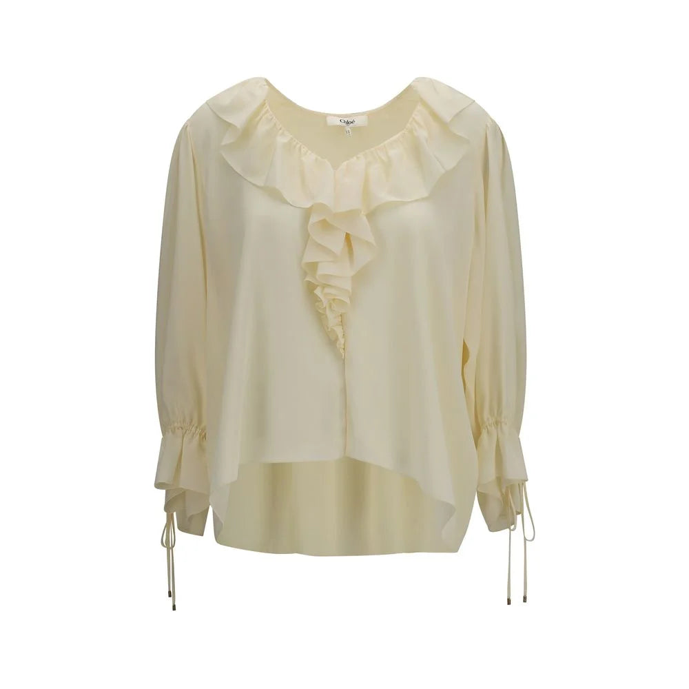 Chloé Beige Silk Blouse - IT38 | S