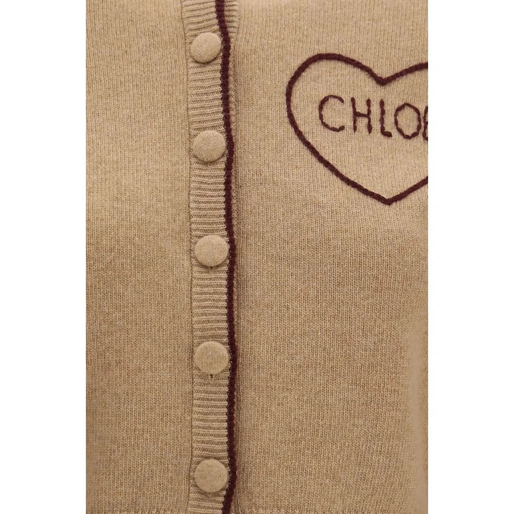 Chloé Beige Wool Oves Aries Cardigan - M
