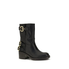 Chloé Black Calf Leather Bos Taurus Ankle Boots