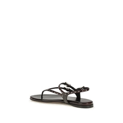 Chloé Black Calf Leather Bos Taurus Flat Sandals - EU36.5/US6.5