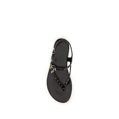 Chloé Black Calf Leather Bos Taurus Flat Sandals - EU36.5/US6.5