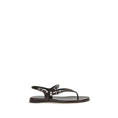 Chloé Black Calf Leather Bos Taurus Flat Sandals - EU36.5/US6.5