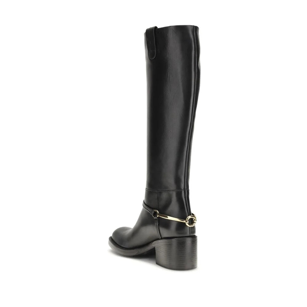 Chloé Black Calf Leather Bos Taurus Lace-Up Boots