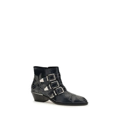 Chloé Black Calf Leather Bos Taurus Lace-Up Boots