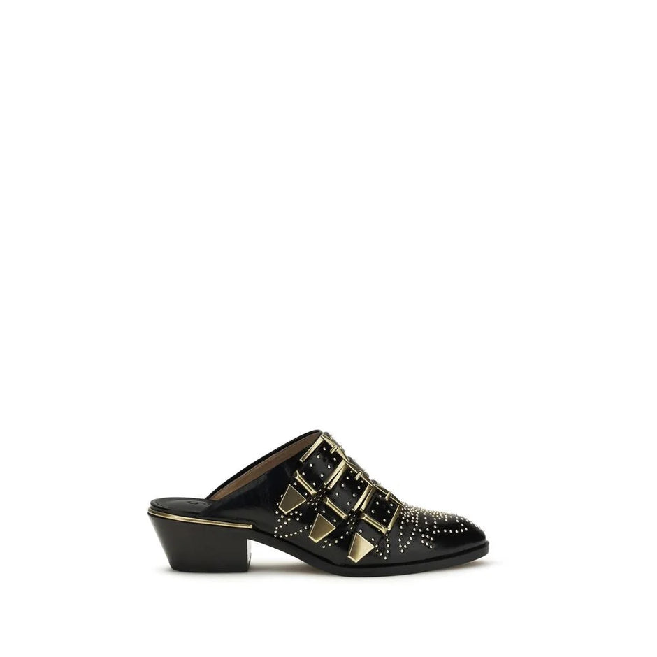 Chloé Svarte mules i Bos Taurus-skinn